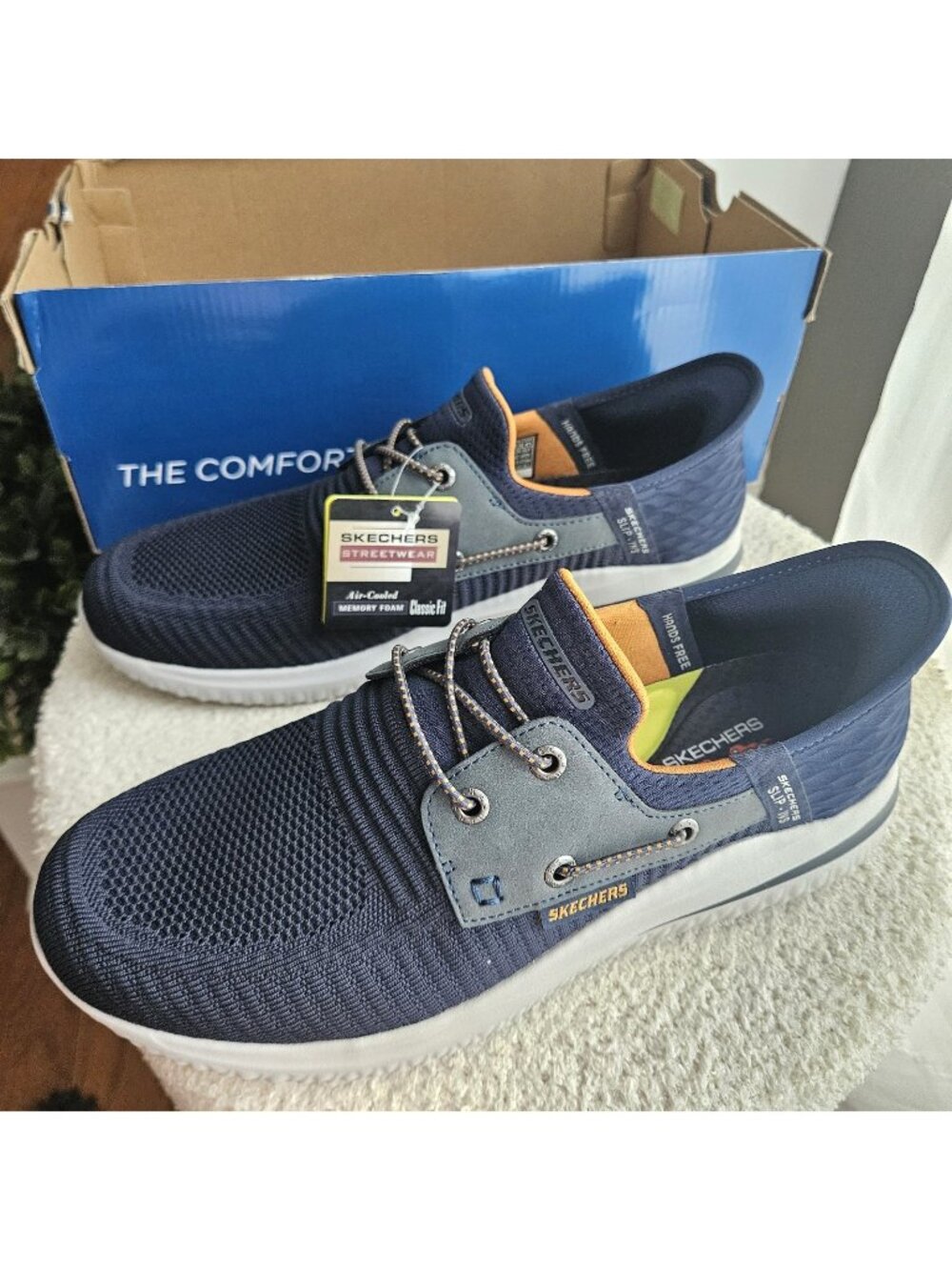 SKECHERS Slip-ins Sneaker Delson 3.0 Roth Navy Shoe Mens Size 9.5 NEW #210606